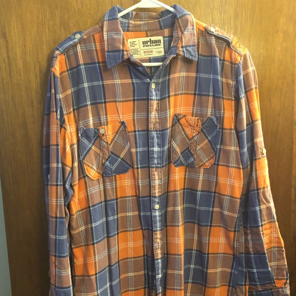 Orange and Blue Flannel - Urban Pipeline Medium